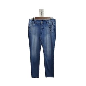 Blue Spice Embellished Skinny Jeans Sz.  13